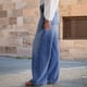 thumbnail image 4 of Jeans de Pierna para Mujer, Cintura Media, Holgados, con Decoración Vaquera Lavada Azul L, 4 of 9