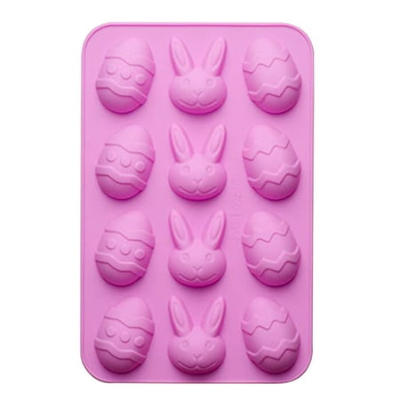 

GNEIKDEING Easter Eggs Silicone Mould Easter Bunny Silicon Moulds For Chocolate Eggs Shaped Mould Baking Pan Cake Mould Light Purple One Size