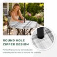 thumbnail image 4 of Round Outdoor Tablecloth with Umbrella Hole and Zipper, Black White Check Tablecloth with Elastic Waterproof, Farmhouse Line Buffalo Plaid Patio Table Covers for 45" - 54" Picnic Pool Tables, 4 of 9