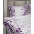 thumbnail image 4 of Ambesonne Violet Fitted & Top Sheet Set with Shams, Swirling Flowers Wild, Violet, 4 of 5