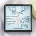 thumbnail image 3 of Christian Encouragement You're My Inspiration 1 Thessalonians 3:9 Cross Necklace Stainless Steel Pendant Message Card, 3 of 20