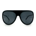 thumbnail image 2 of Super Oversized Wrap Around Curved Goggle Style Round Racer Sunglasses All Black, 2 of 4