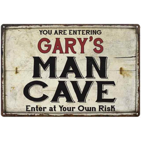 GARY'S Man Cave Sign Rustic Garage Decor Gift 8x12 Metal 108120035029