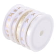 thumbnail image 2 of 5 Rolls of 25m Length Christmas Printed Ribbon Holiday Gift Decorative Band Ribbon for Wrapping DIY Crafts(White Golden), 2 of 9