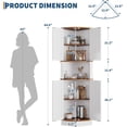 thumbnail image 2 of 64.6" Farmhouse Corner Cabinet with LED Light, Tall Bathroom Cabinet with 4 Barn Doors and 5 Tier Shelves, Freestanding Corner Bar Cabinet with USB Ports & Outlets for Living Room, Kitchen, Bar, 2 of 8