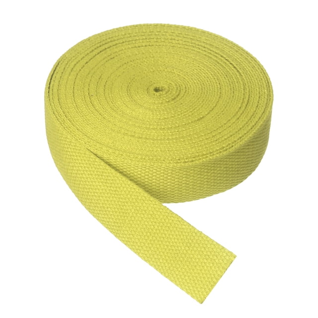 Cinta de algodón Uxcell, 1 pulgada, 5 yardas, cinta de sesgo de algodón, cinta de trimado, correas para costura, manualidades de bricolaje, envoltura de regalos, amarilla