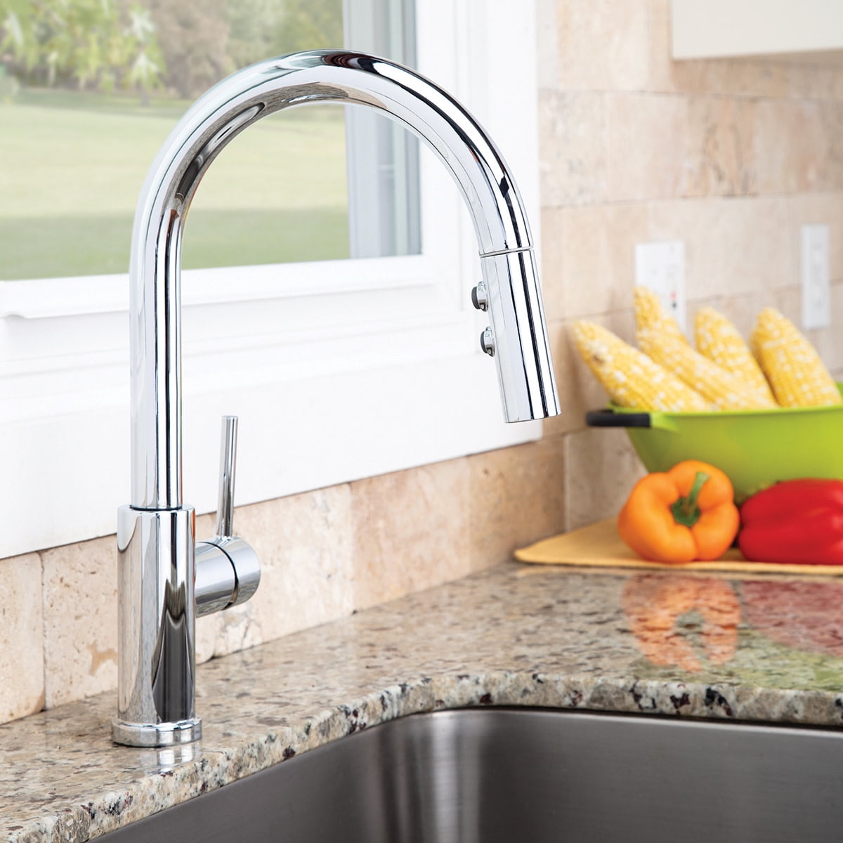Speakman SB-1042 Neo Kitchen Faucet with Pull Down Sprayer, Polished Chrome