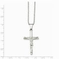 thumbnail image 2 of Stainless Steel Polished Crucifix Pendant 22inch Necklace - 22 Inch - Measures 25mm Wide, 2 of 2