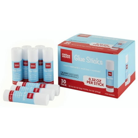 UPC: 0735854738303 | Office Depot Brand Glue Sticks  0.32 Oz  Clear  Pack Of 30 Glue Sticks