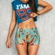 thumbnail image 3 of Balery Floating Colorful Cereal Pantalones cortos de entrenamiento estampados para mujer, sin costuras, ajustados, para gimnasio, yoga, correr, deportes, ejercicio activo, fitness.-Small, 3 of 8