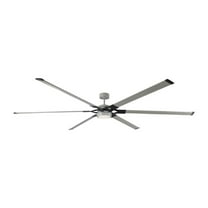 6 Blade Ceiling Fan 96 inch Midnight Black with Handheld Remote and Light Kit-Painted Brushed Steel with Midnight Black Finish Bailey Street Home