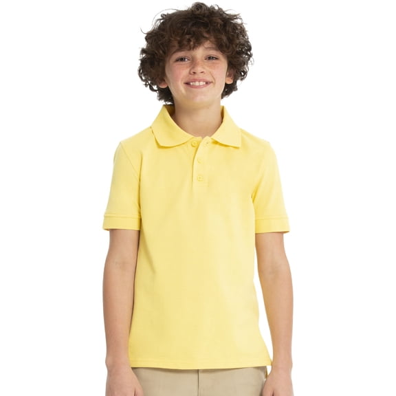 Real School Uniforms Big Kid Short Sleeve Pique Polo 68112, XS, Yellow