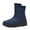 Blue, variant on Women's Winter Warm Non-Slip Fur Lined Snow Boots Comfortable Outdoor Slip-On Wedge Waterproof Ankle Boots for Walking Vacation and Cold Weather