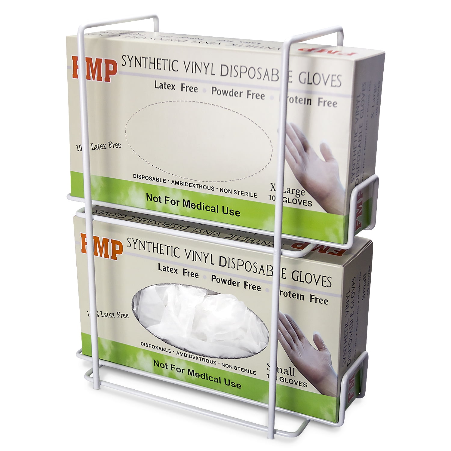 Double Glove Dispenser Wall Mount 2 Wire Rack Tissue Napkin Gloves