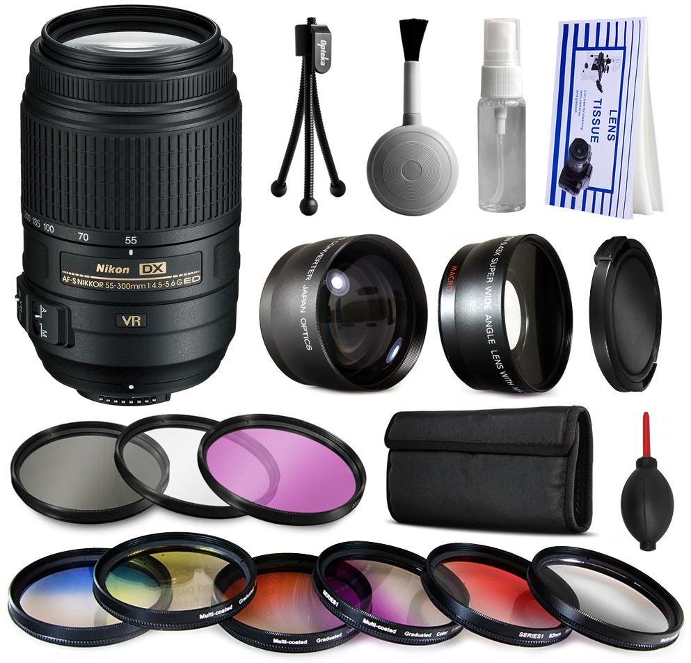 Nikon 55300mm VR Lens 2197 + Premium Accessories Kit includes 2.2x & 0