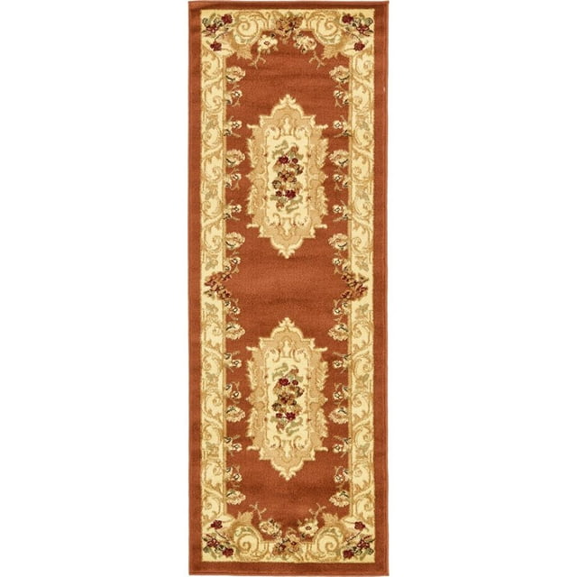 Unique Loom Versailles Medallion Motif Rug 2' 2 x 6' Runner Terracotta/Ivory