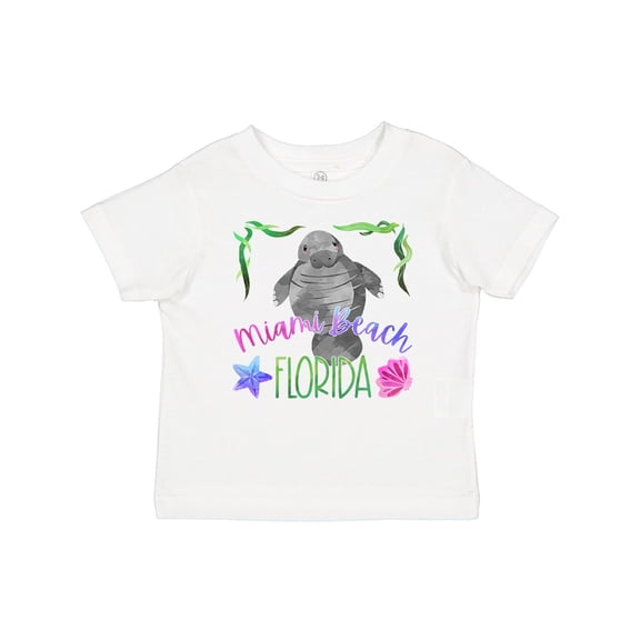 Inktastic Miami Beach Florida Cute Swimming Manatee Boys or Girls Baby T-Shirt