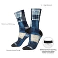 thumbnail image 4 of Fuzoiu Indigo Patchwork Quilt Print Athletic Crew Socks for Men & Women,Casual Crew Socks,Above Ankle Crew Socks for Business, Casual, 4 of 6