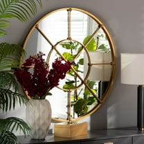 Baxton Studio Ohara Modern and Contemporary Gold Finished Metal Accent Wall Mirror