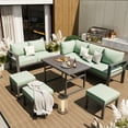 thumbnail image 4 of AECOJOY 7-Pieces Patio Furniture sets on sale Clearance Aluminum Patio Furniture Outdoor Conversation Table and Chair Sets for Lawn,Green, 4 of 9