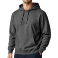 thumbnail image 2 of Domuza Hoodie for Mens Classic Solid Color Long Sleeve Hoodies Casual Drawstring Lightweight Thin Fleece Hoodie Pullover with Pocket, 2 of 7