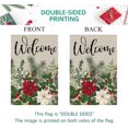 thumbnail image 6 of Holly Berries Christmas Welcome Poinsettia Garden Flag 12.5 x 18 Inch Vertical Double Sided Burlap Winter Snowflakes Small Yard Flag Winter Holiday Seasonal Outdoor Outside Decoration, 6 of 6