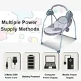 thumbnail image 4 of StarZe Electric Baby Swing, Portable Infant Bouncer Cradle with bluetooth Music and Remote Control，Gray., 4 of 5