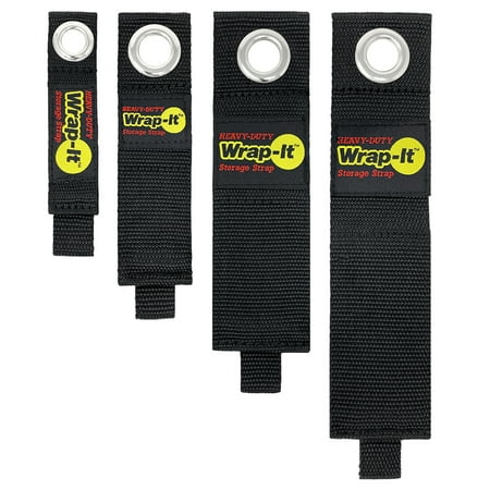 Heavy-Duty Wrap-It Storage Strap - Assorted 4 Pack (7", 10", 13", 17")