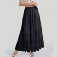 thumbnail image 2 of XIAONU Womens Skirts Elastic Waisted Pleated A Line Long Skirt Chiffon Flowy Maxi Skirts Boho Summer For Women, 2 of 4