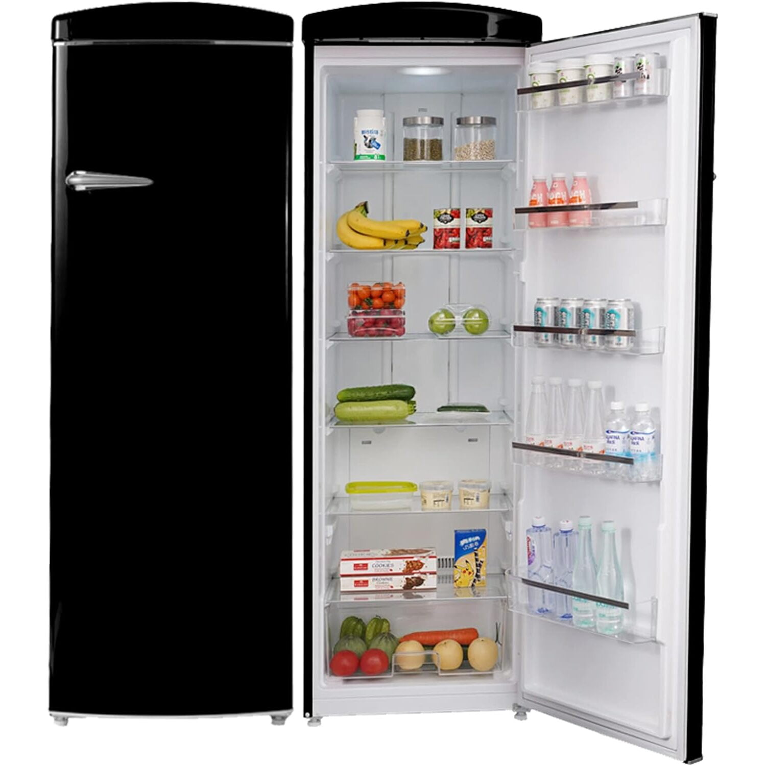 Conserv 24 in. 11 cu. ft. Classic Retro Single Door Refrigerator in Black