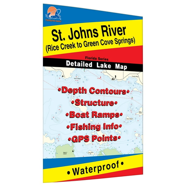 Green River Lake Fishing Map Fishing Hotspots Pro Fishing Map L259 Florida - St. John's River (Rice  Creek To Green Cove Springs) - Walmart.com - Walmart.com
