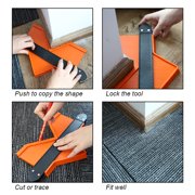 2 Pack Orange Contour Gauge Tool– 10 Inch&5 Inch Widen Shape Duplicator with Lock,Profile Outline Measuring Tool for Woodworking,DIY,Construction,Ideal Gift for Dad,Grandpa,Husband