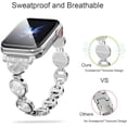 thumbnail image 5 of KOMI Diamond Metal Compatible with Apple Watch Bands 38mm 40mm 41mm 42mm 44mm 45mm 49mm for Women,Adjustable Apple Watch Band for iwatch Ultra/Ultra 2, Series 9/8/7/6/5/4/3/2/1/SE. (38/40/41mm, Silver, 5 of 6