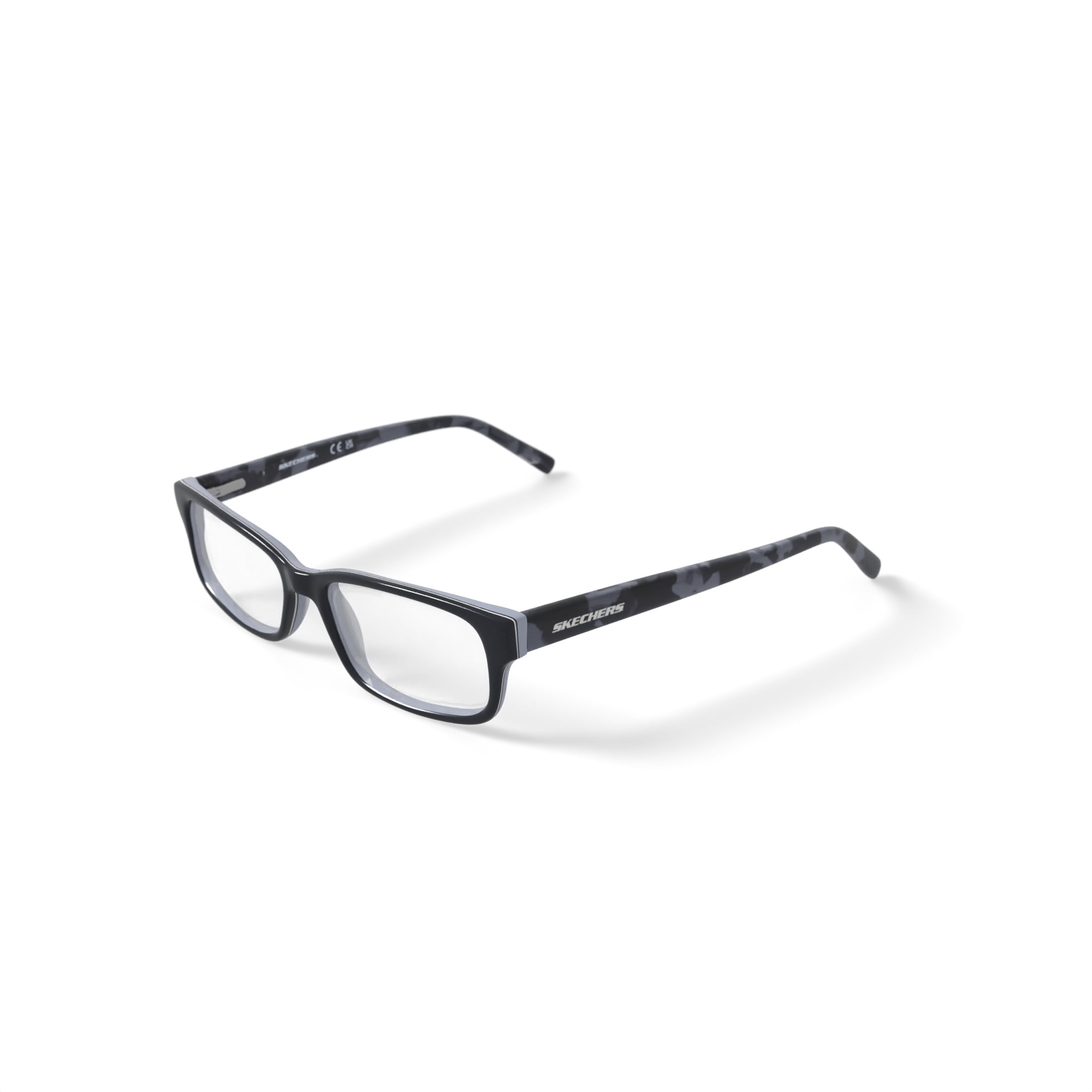 Skechers Youth SEB 1201 Rectangular Prescription Eyeglasses with Case, Black