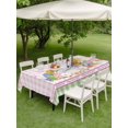 thumbnail image 3 of Outdoor Tablecloth with Umbrella Hole and Zipper, Easter Rectangle Table Cloth 60x120 Inch Waterproof Tablecloth, Spring Watercolor Easter Eggs Bunny Pink Green Plaid Picnic Table Cover for Patio, 3 of 7