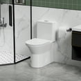 thumbnail image 6 of Topcobe One Piece Toilet with Comfort Chair Seat ADA Height 17", Dual Flush Modern Toilet, 1.1/1.6 GPF, 12" Rough-In, Rimless Bowl with Soft Closing Seat, Modern Toilet, Bathroom Toilet, Gloss White, 6 of 16