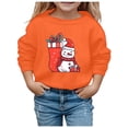 thumbnail image 2 of Boys Sweatshirts Kids Christmas Snowflake Hoodless Long Sleeve Pullover Orange 5-6 Years, 2 of 4