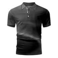 thumbnail image 4 of adviicd Polos for Men Men's Casual Polo Shirts Classic Button Basic Short Sleeve Shirt Solid Color Tees Black,L, 4 of 4