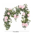 thumbnail image 2 of Artificial Light Pink Rose Garland - 7-Headed Floral Vine for Spring & Wedding Decor, Durable Faux Flower Garland for Table Runner, Centerpiece & Wall Decor, Romantic Home Accent, 69in, Pink, 2 of 6