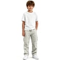 thumbnail image 6 of yillto Boys Cargo Pant Elastic Waist Drawstring Straight Leg Loose Sweatpants with Pockets 5-15 Years, 6 of 7