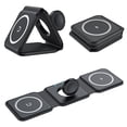 thumbnail image 1 of ZHAOCHENG Alfombrilla de carga inalámbrica plegable para iPhone, soporte de cargador inalámbrico compacto 3 en 1, alfombrilla de estación de carga portátil inalámbrica para Iwatch/AirPods/iPhone (negr, 1 of 5