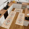 thumbnail image 5 of Boho Kitchen Mats for Floor 3 PCS, Non-Slip Kitchen Rug Sets, Waterproof Mats for Kitchen Floor, Farmhouse Washable Runner Rugs for Hallway Laundry Holiday Sink Decor (Orange,20"x59"+20"x48"+20"x32"), 5 of 7