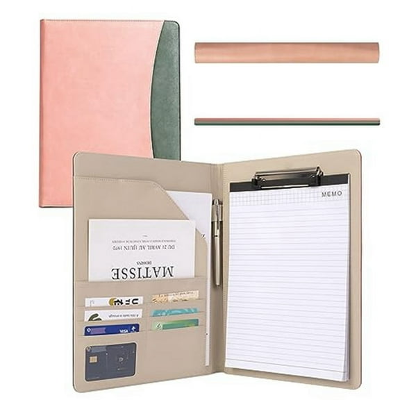 Clipboard Folder Combination, Storage Clipboard with Cover Suitable for Business School Office Meeting Notepad Plywood A,1 x set clipboard with cover,Pink