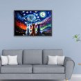 thumbnail image 2 of Kit Pintura Por Números Sobre Lienzo Arte Al Óleo Artesanal Imagen Gato Noche Estrellada 60x40cm, 2 of 9