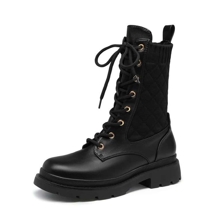 Women's mid calf shop lace up combat boots