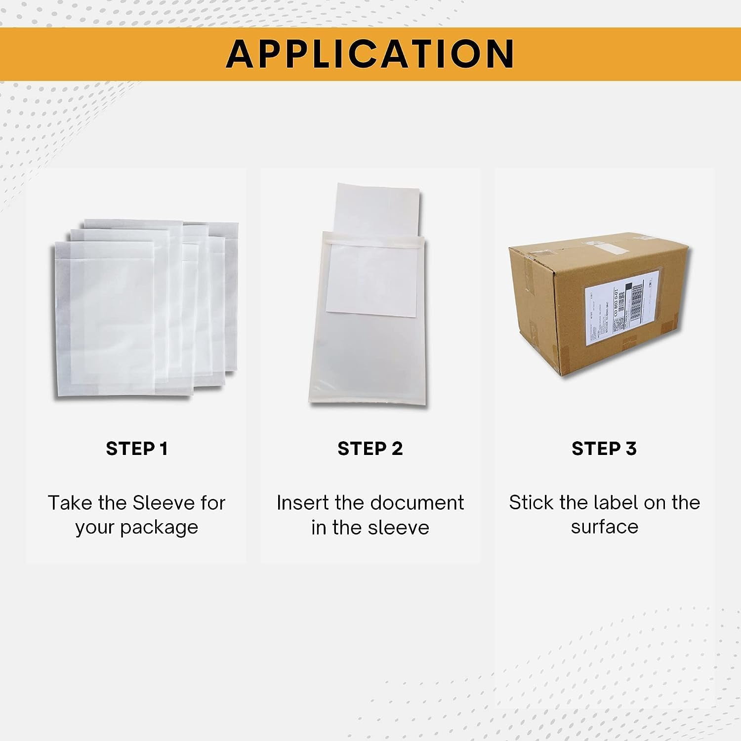 100 Pack 6"x10" Shipping Label Sleeves - Packing Slip Envelope Pouches with Self-Adhesive Peel & Seal - Clear Unprinted Plastic & Waterproof Mailing List Holder Ideal for Labels, Invoice & Documents