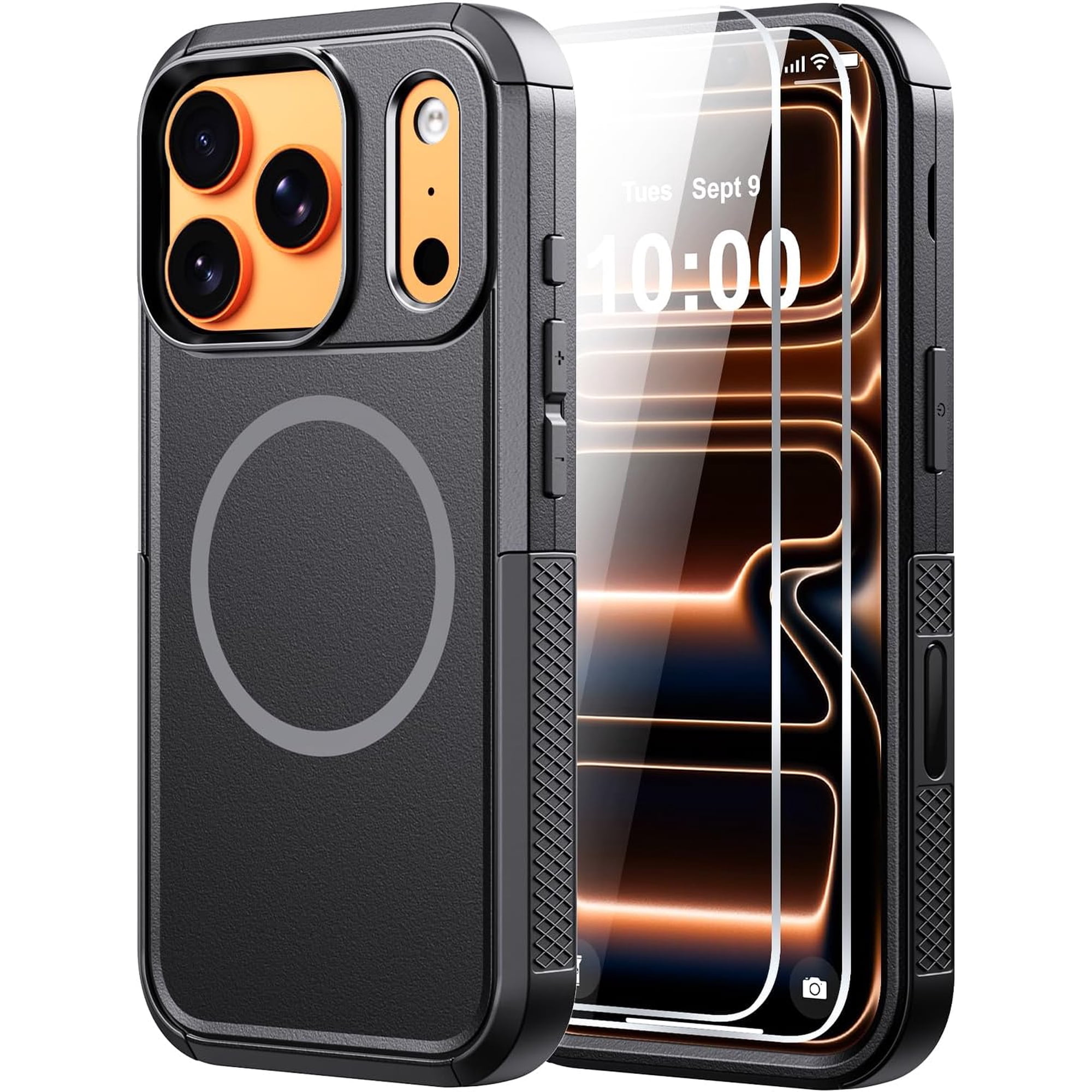 Diverbox Magnetic for iPhone 17 Pro Max Case-(Compatible with MagSafe) Heavy Duty Protection Phone Case with Camera Control Button with Screen Protector Shockproof Drop-Proof 6.9 inch