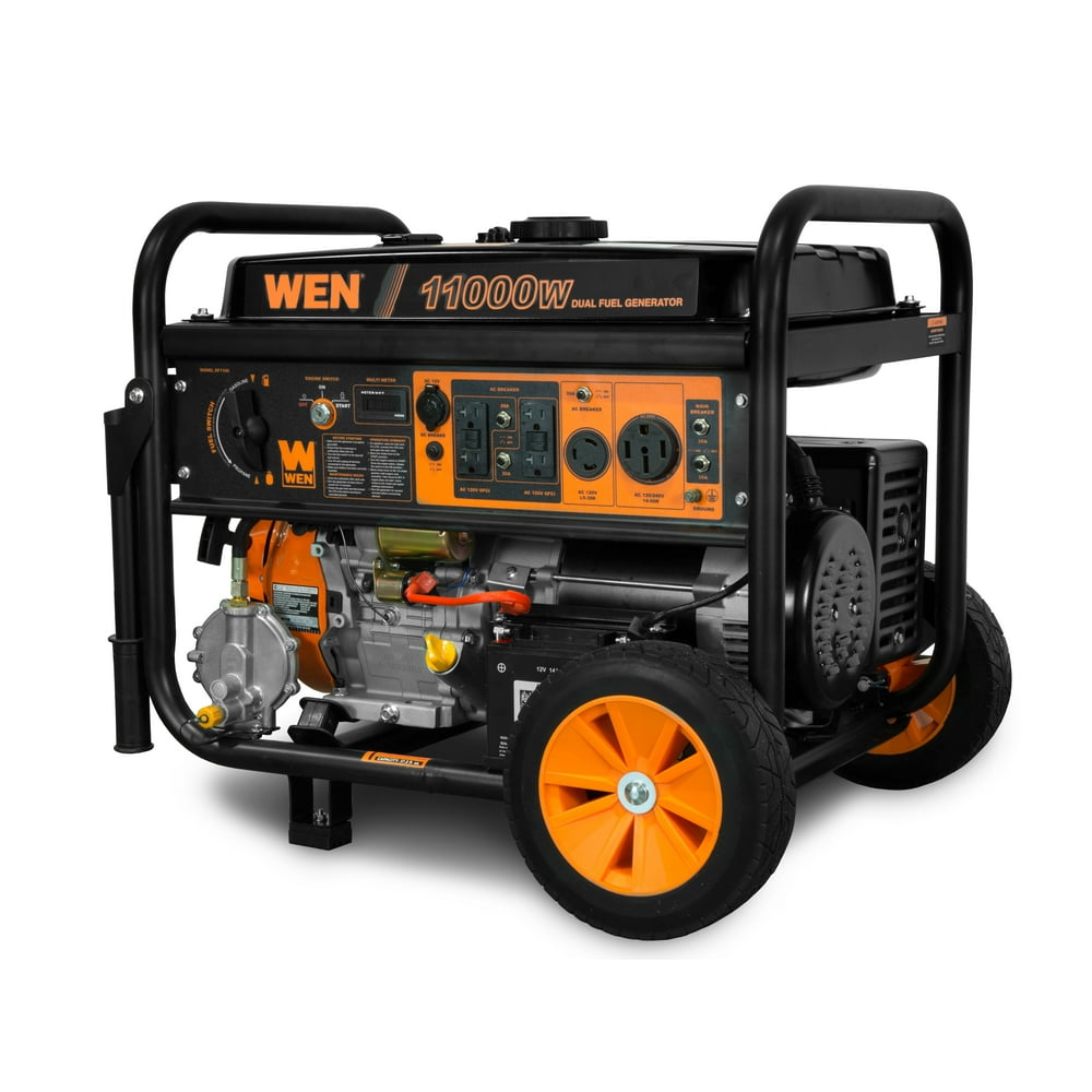 WEN 11,000-Watt 120V/240V Dual Fuel Portable Generator with Wheel Kit