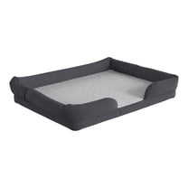 Pemberly Row Orthopedic 44" x 34" Fabric and Memory Foam Dog Bed in Gray