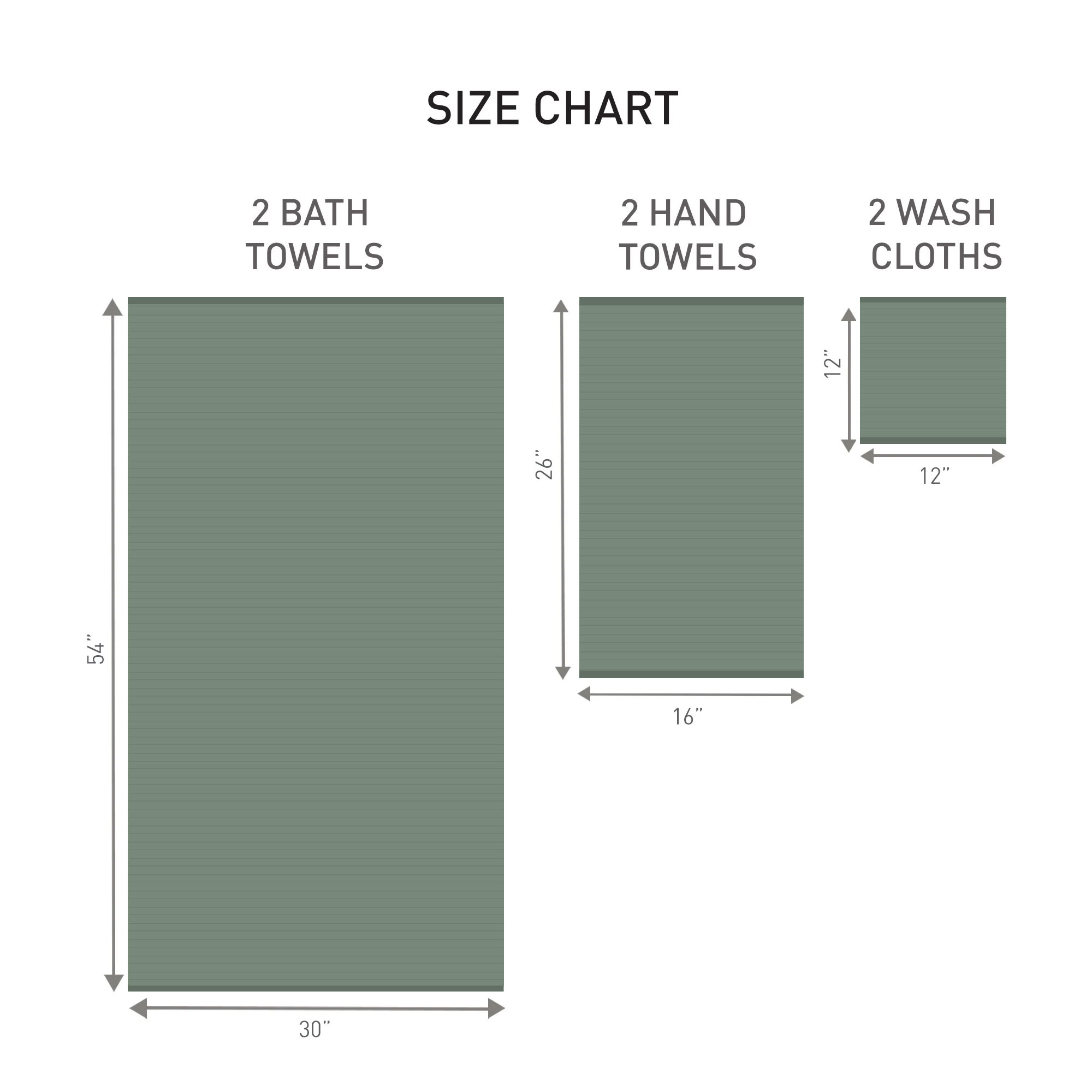 Better Homes & Gardens 6-Piece Bath Towel Set, Green Ash photo 3